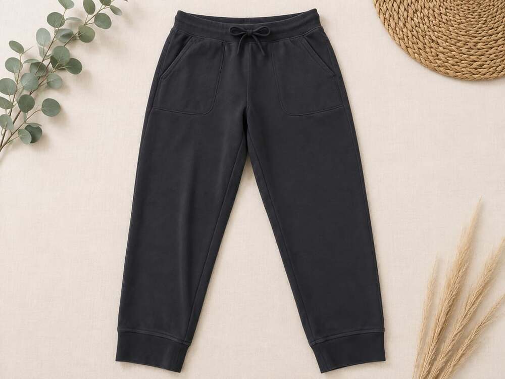 UGG Women's Black Fleece Knit Drawstring Jogger Sweatpants Pocketsl (v)